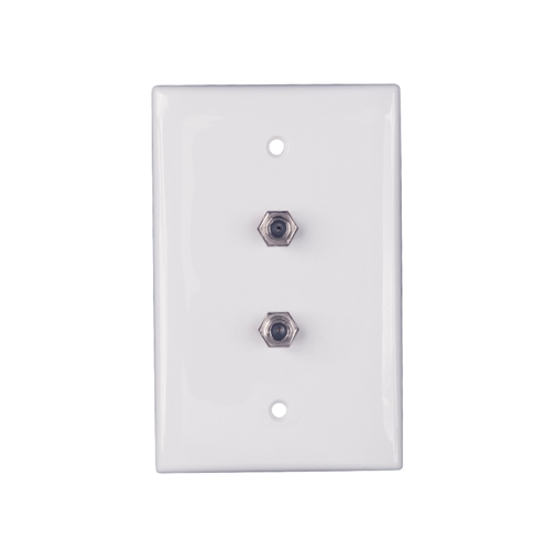 Midsize Dual F 81 Coax Single Gang Wall Plate