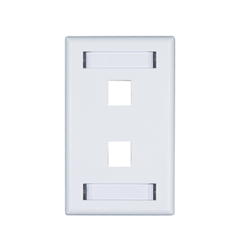 2-Port Keystone Single Gang Faceplate w/ Labels