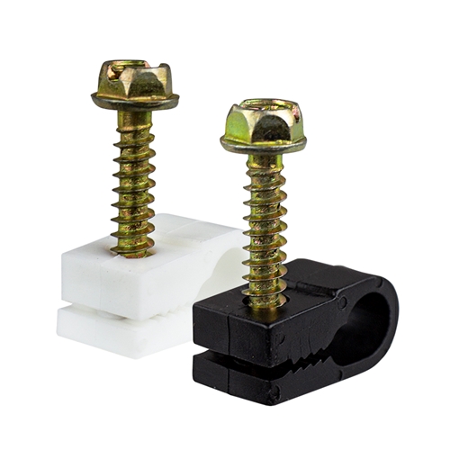 Bag of 100 Single 0.220" - 0.280" OD Self-Drilling Screw Clip, 9∕16” Depth
