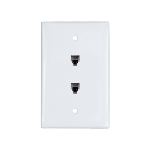 Midsize Dual Telephone Single Gang Faceplate