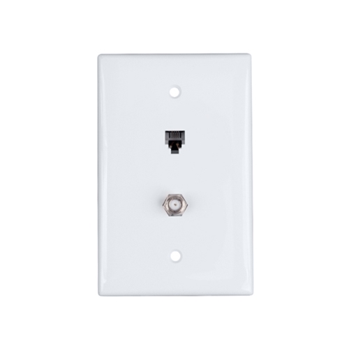 Midsize F-81 and Telephone Single Gang Faceplate