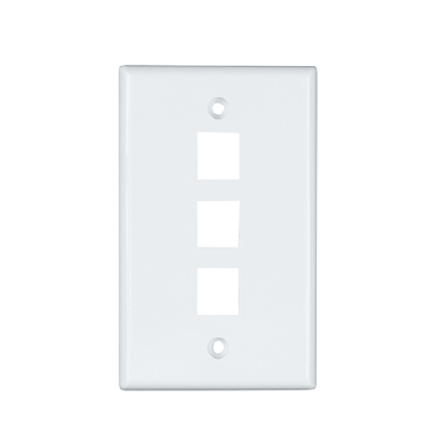 3-Port Keystone Single Gang Faceplate