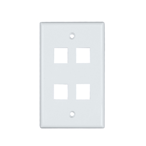 4-Port Keystone Single Gang Faceplate