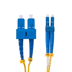 OS2 LC/UPC - SC/UPC Single Mode Duplex Fiber Optic Patch Cable