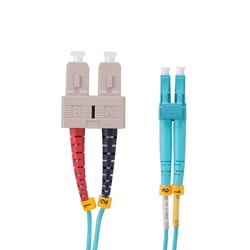 OM3 LC/UPC - SC/UPC Multi Mode Duplex Fiber Optic Patch Cable