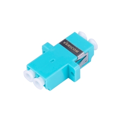 LC-UPC Multi Mode OM3 Duplex Adapter, Aqua